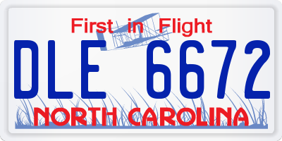 NC license plate DLE6672