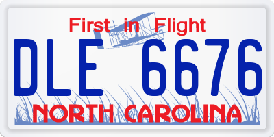 NC license plate DLE6676