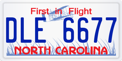 NC license plate DLE6677