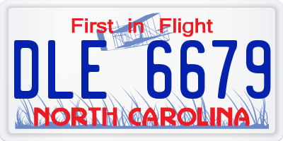 NC license plate DLE6679