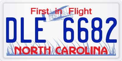 NC license plate DLE6682