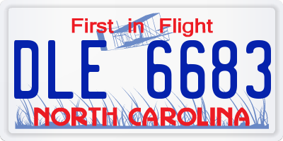 NC license plate DLE6683