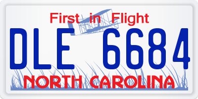 NC license plate DLE6684