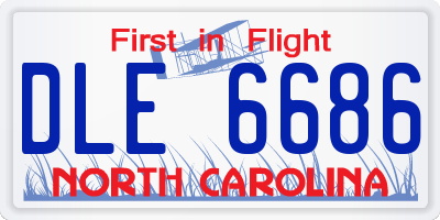 NC license plate DLE6686