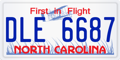 NC license plate DLE6687