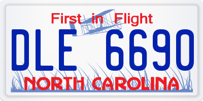 NC license plate DLE6690