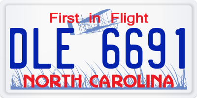 NC license plate DLE6691