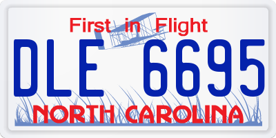 NC license plate DLE6695