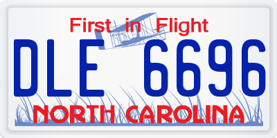 NC license plate DLE6696