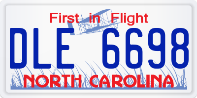 NC license plate DLE6698
