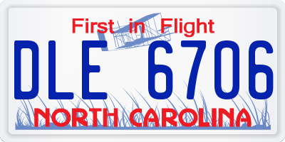 NC license plate DLE6706