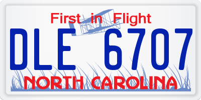 NC license plate DLE6707