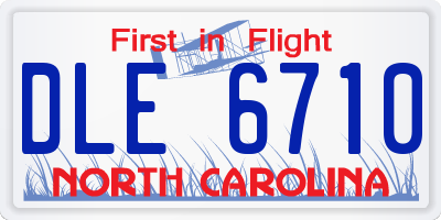 NC license plate DLE6710