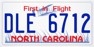 NC license plate DLE6712