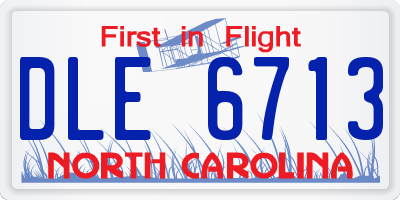 NC license plate DLE6713