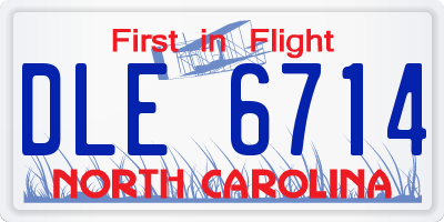 NC license plate DLE6714
