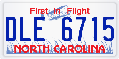NC license plate DLE6715