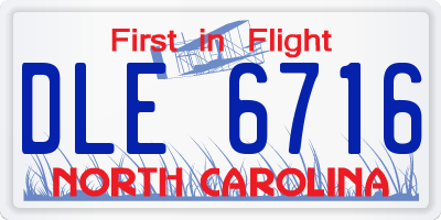 NC license plate DLE6716