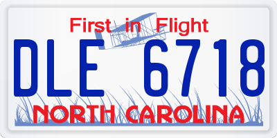 NC license plate DLE6718
