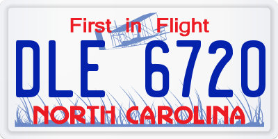 NC license plate DLE6720