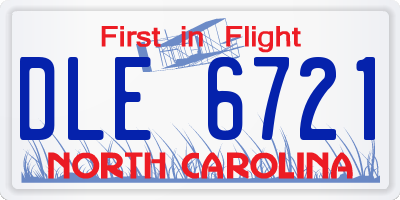 NC license plate DLE6721