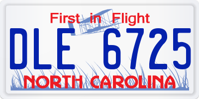 NC license plate DLE6725