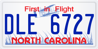 NC license plate DLE6727