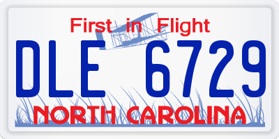 NC license plate DLE6729