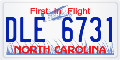 NC license plate DLE6731