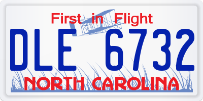 NC license plate DLE6732