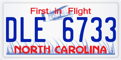 NC license plate DLE6733