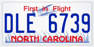 NC license plate DLE6739