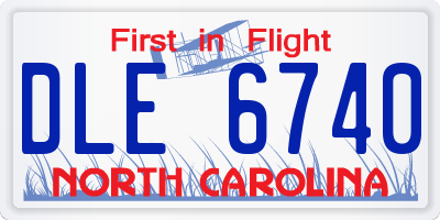 NC license plate DLE6740