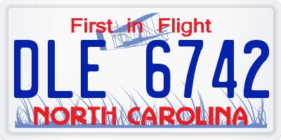 NC license plate DLE6742