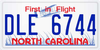 NC license plate DLE6744