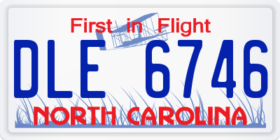NC license plate DLE6746
