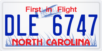 NC license plate DLE6747