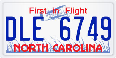 NC license plate DLE6749