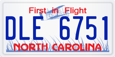 NC license plate DLE6751