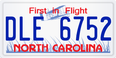 NC license plate DLE6752