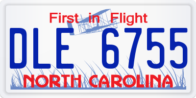 NC license plate DLE6755