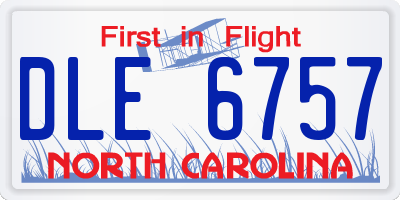 NC license plate DLE6757