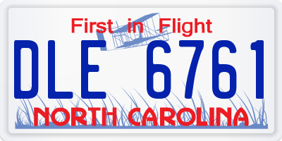 NC license plate DLE6761