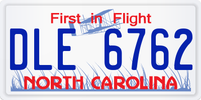 NC license plate DLE6762