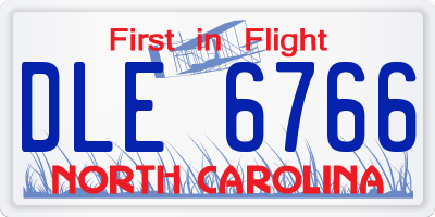 NC license plate DLE6766