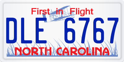 NC license plate DLE6767