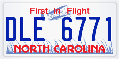 NC license plate DLE6771