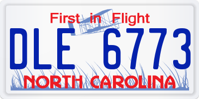 NC license plate DLE6773