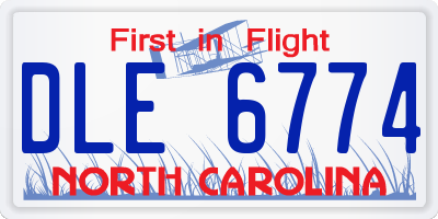 NC license plate DLE6774