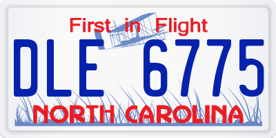 NC license plate DLE6775